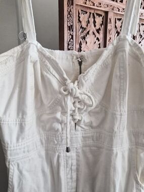 Pilcro White Cotton Lace-Up Sundress
